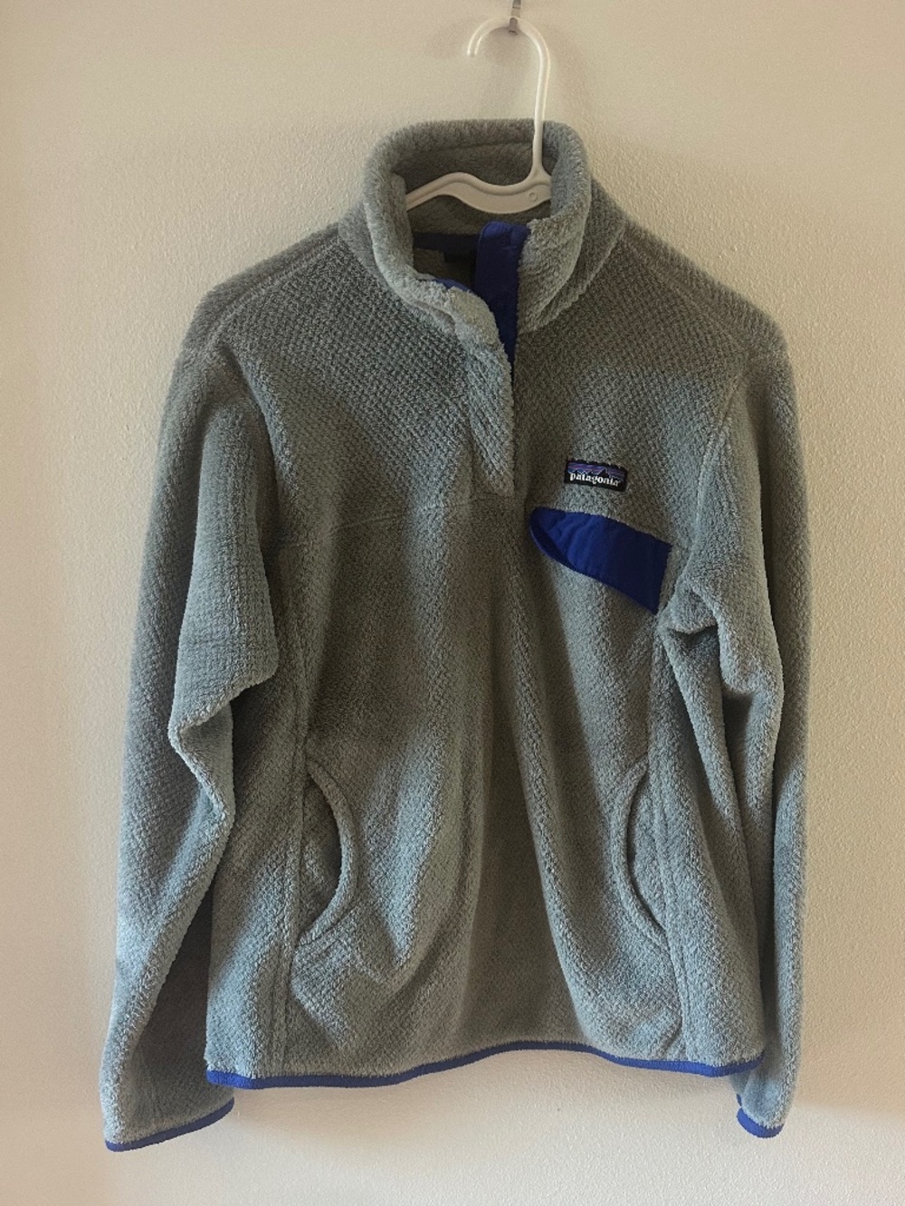 Patagonia Re-Tool Snap-T Pullover Fleece — Grey/Blue, Size M